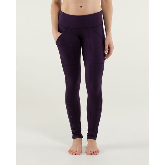 Lululemon Practice Daily Pants Leggings in Deep Zinfandel, Size 4 - Picture 2 of 12